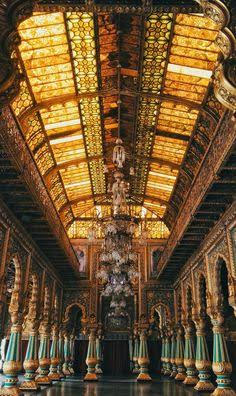 Mysore Palace illuminated at night
